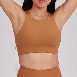 Girlfriend Collective Dylan Bra/ Crop Top In Twig